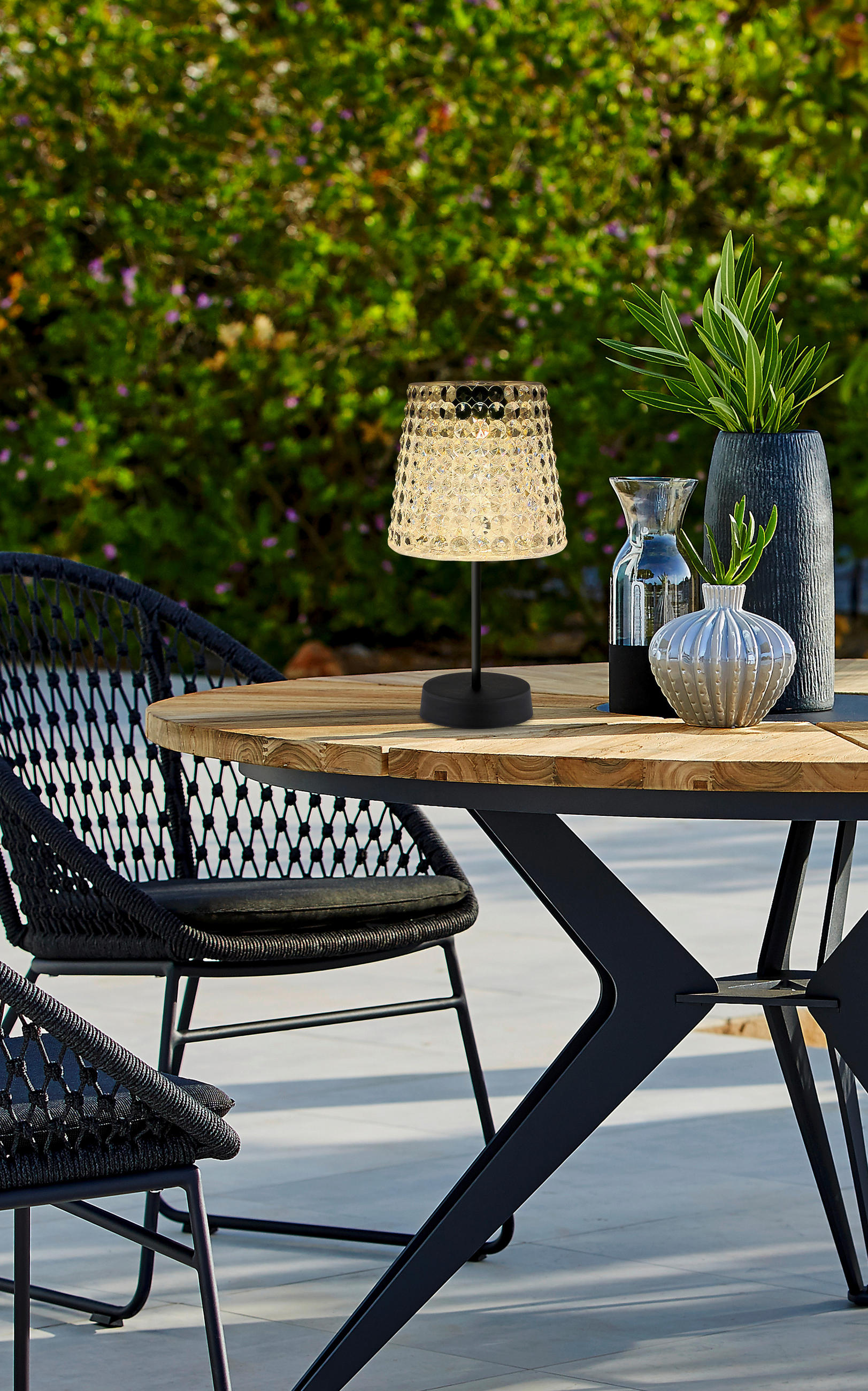 SOLARLEUCHTE Sunce 12,5/24 cm   - Transparent/Schwarz, Trend, Kunststoff (12,5/24cm) - Ambia Garden