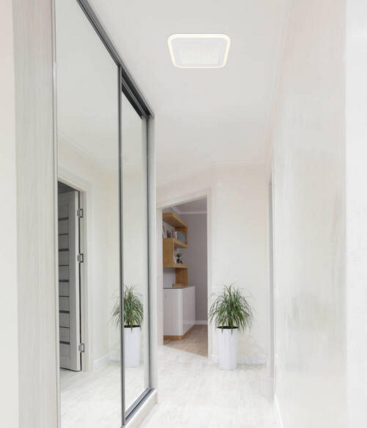 STROPNA LED-SVETILKA   //4000 K/230 V/ - bela/opal, Design, kovina/umetna masa (23/23/4cm) - Globo