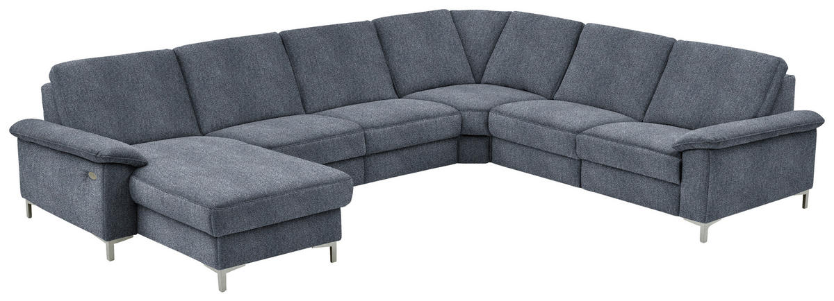 WOHNLANDSCHAFT in Chenille Dunkelblau  - Alufarben/Dunkelblau, Design, Textil/Metall (170/333/265cm) - Dieter Knoll