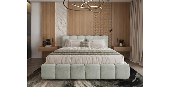 POLSTERBETT Lattenrost, Bettkasten Hellgrau 140/200 cm  - Hellgrau/Schwarz, KONVENTIONELL, Holz/Kunststoff (140/200cm) - Carryhome