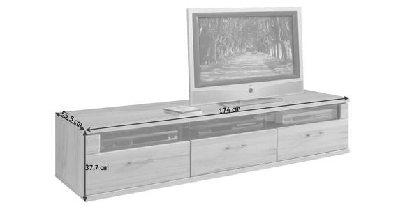 LOWBOARD 174/37,7/55,5 cm - Silberfarben/Buchefarben, KONVENTIONELL, Glas/Holz (174/37,7/55,5cm) - Cantus