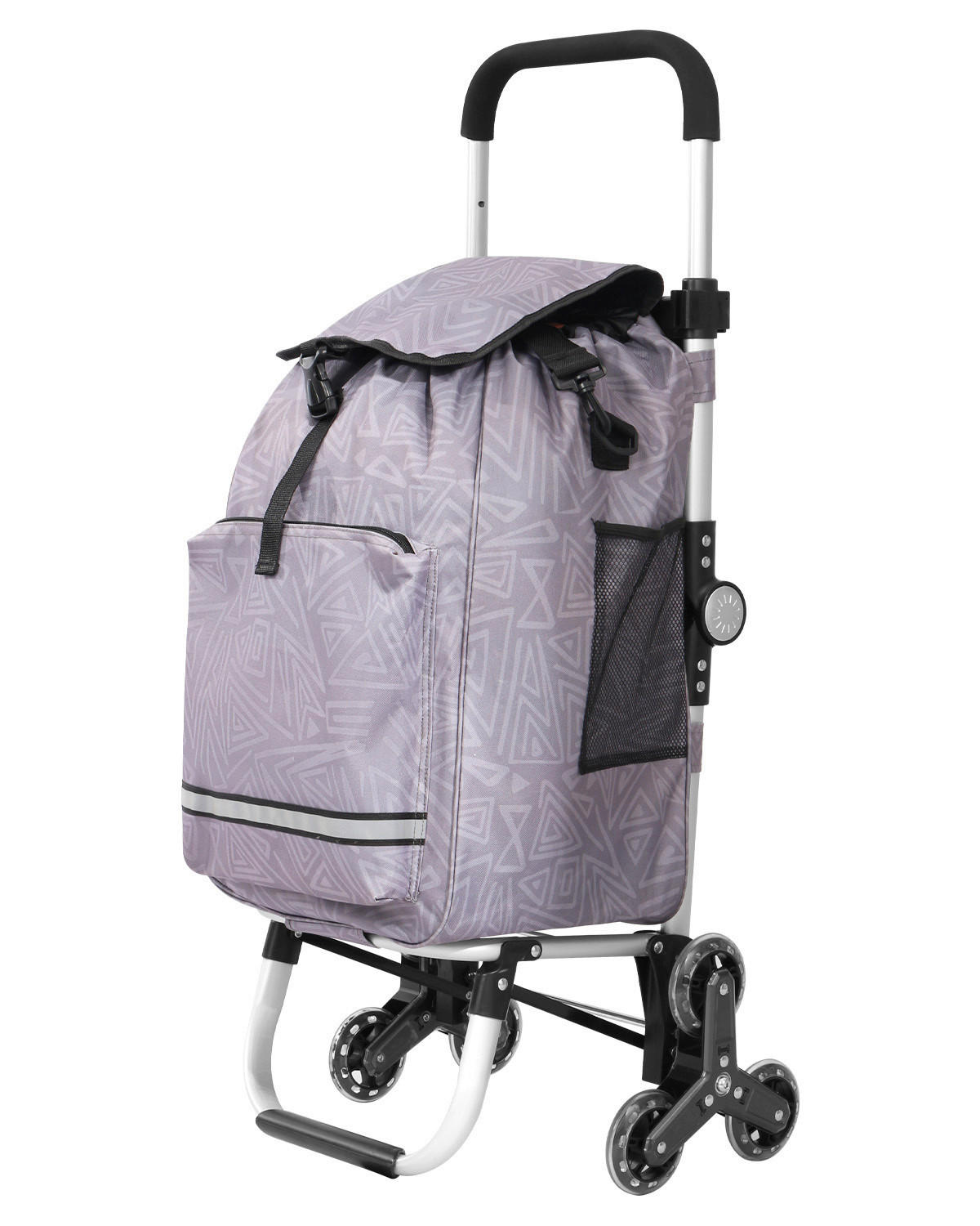 EINKAUFSTROLLEY  - Silberfarben/Hellgrau, Trend, Textil/Metall (41/97/44cm) - Milino