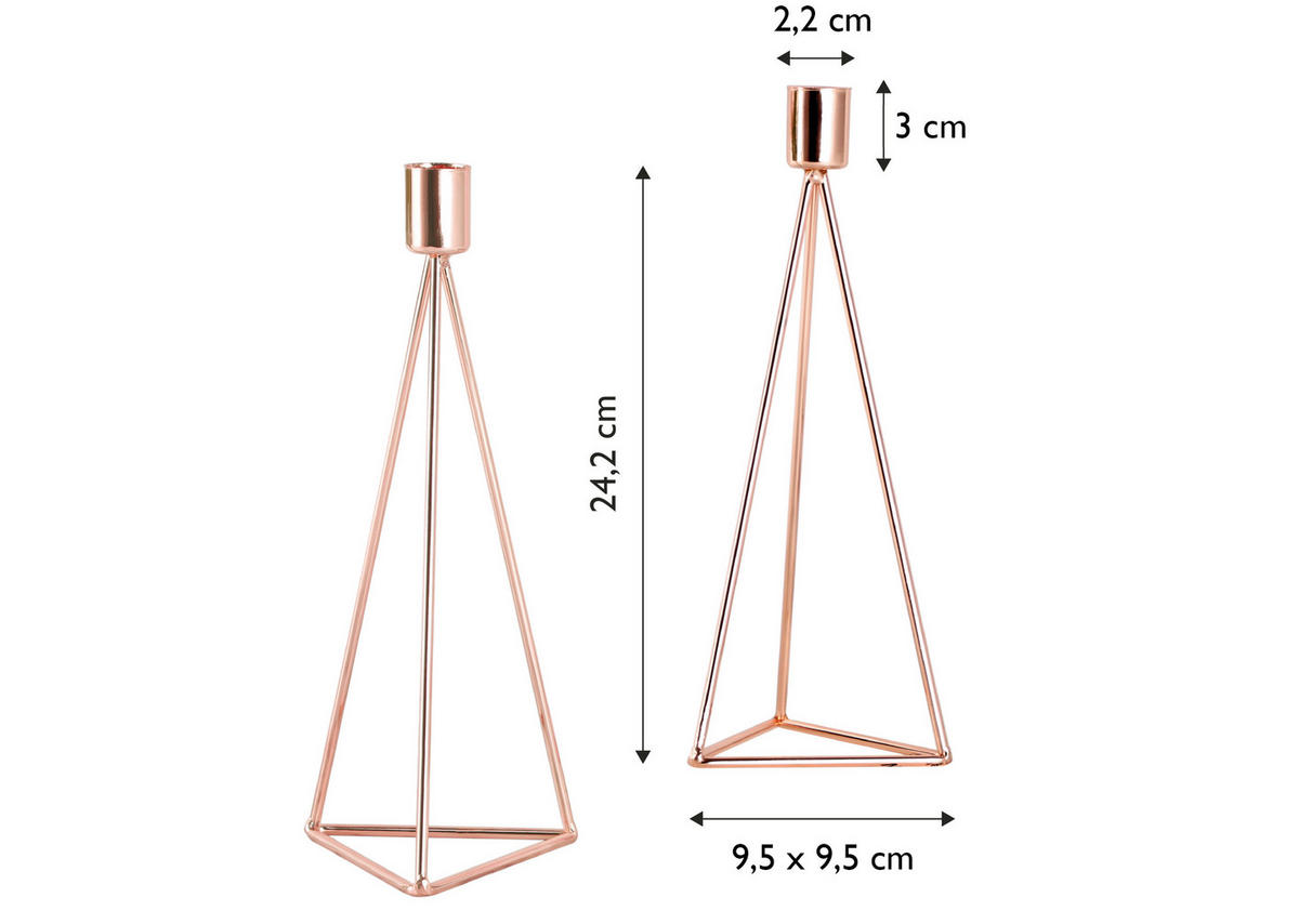 KERZENHALTER-SET - Kupferfarben, Basics, Metall (9,5/24,2cm) - Echtwerk