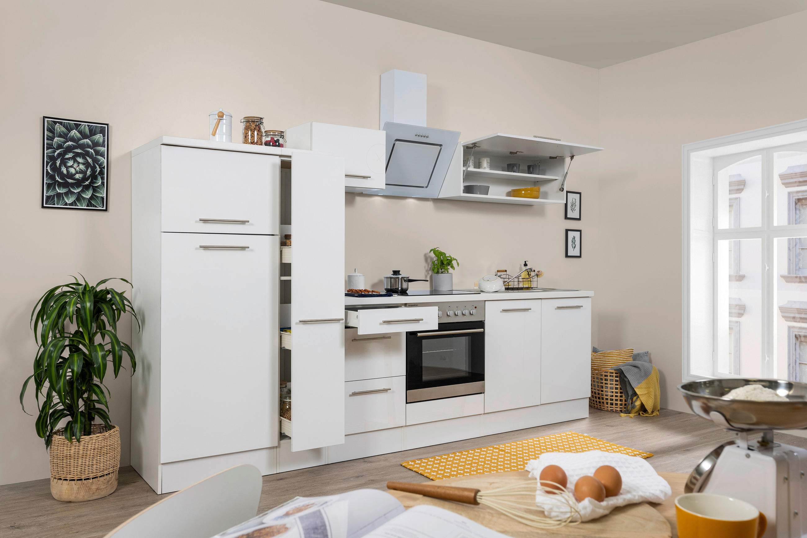 Thumbnail - Respekta Küchenblock Premium 2.0, Weiß, Metall, 1,3 Schubladen, seitenverkehrt montierbar, nur wie online abgebildet bes...