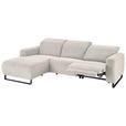ECKSOFA  in Cord Creme  180/266 cm  - Creme/Schwarz, KONVENTIONELL, Textil/Metall (180/266cm) - Hom`in