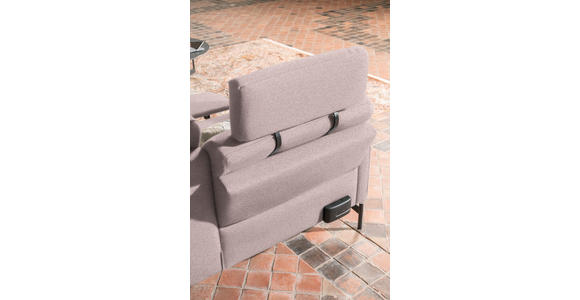 ECKSOFA in Flachgewebe, Struktur Rosa  - Anthrazit/Rosa, Design, Textil/Metall (254/230cm) - Ambiente