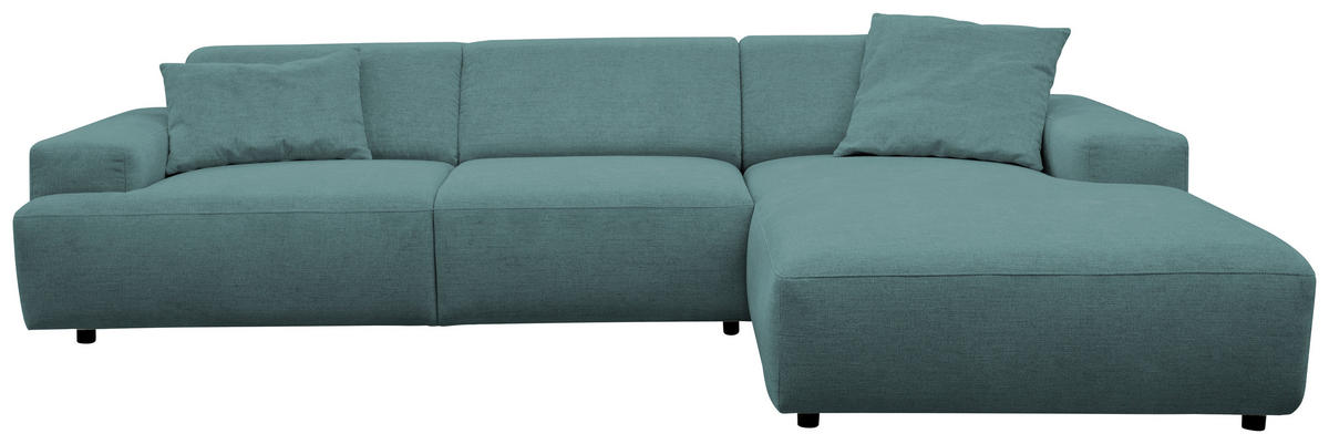 ECKSOFA Dunkelbraun Chenille Rücken echt  - Dunkelbraun/Schwarz, MODERN, Kunststoff/Textil (296/185cm) - Hom`in