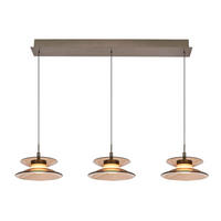 LED-HÄNGELEUCHTE Crema 96/150/22 cm  - Bronzefarben, Design, Glas/Metall (96/150/22cm)