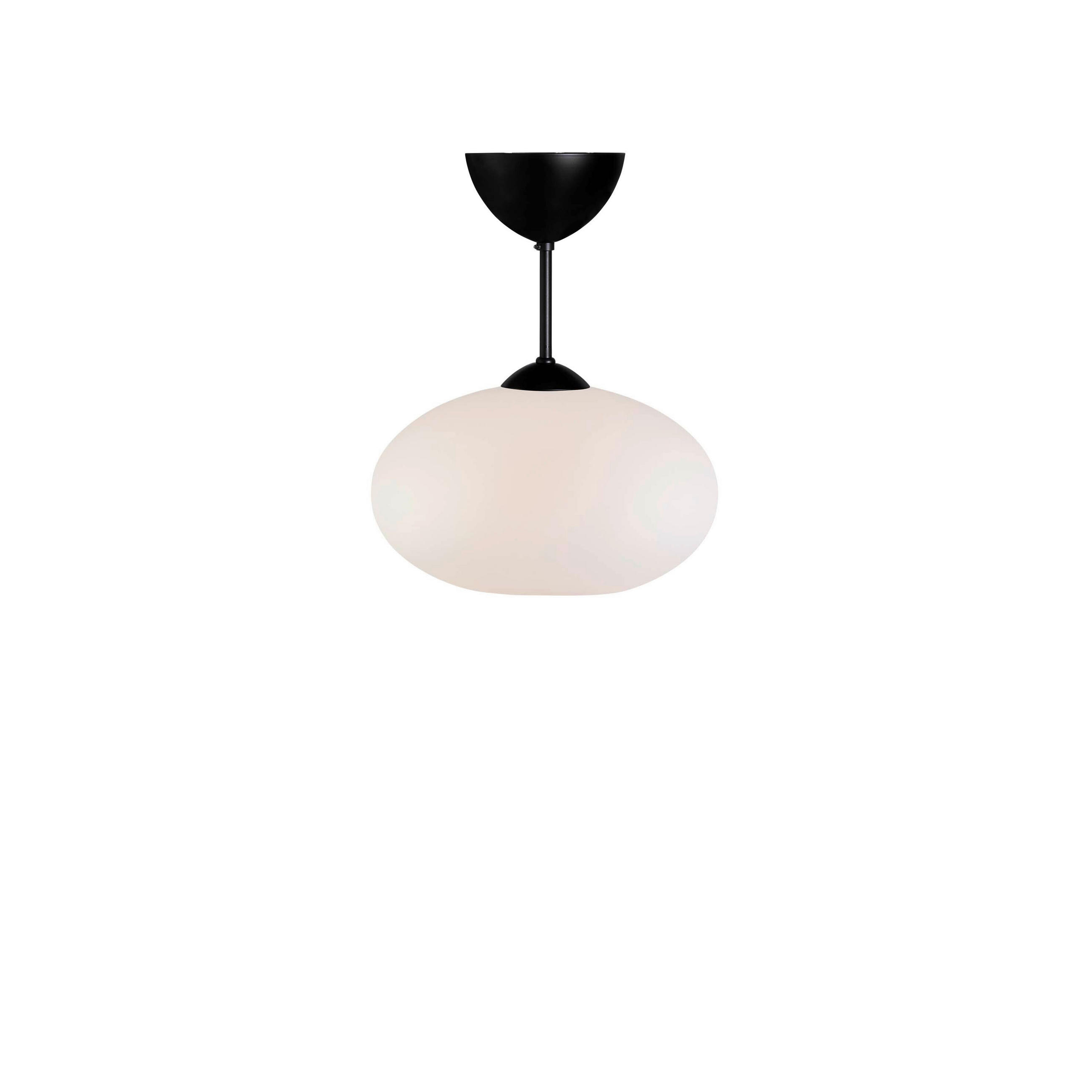 TAKLAMPA Bullo 27/32 cm  - opal/svart, Klassisk, metall/glas (27/32cm) - Belid
