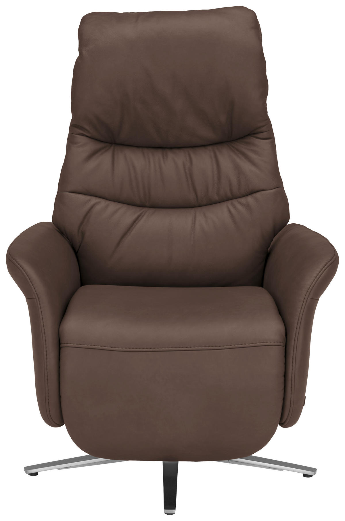 RELAXSESSEL in Leder Dunkelbraun  - Edelstahlfarben/Dunkelbraun, Design, Leder/Metall (78/117/89cm) - Himolla Komfortklass