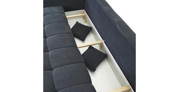 SCHLAFSOFA Plüsch Anthrazit  inkl. Zierkissen, Rückenkissen, Bettkasten, Schlaffunktion, Rücken echt, Liegefläche im Originalstoff  - Anthrazit/Schwarz, KONVENTIONELL, Kunststoff/Textil (200/73/105cm) - Carryhome