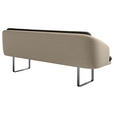 SITZBANK 255/89/68 cm Velours, Flachgewebe Graphitfarben, Sandfarben Metall  - Sandfarben/Schwarz, Design, Textil/Metall (255/89/68cm) - Dieter Knoll
