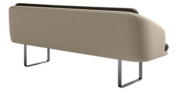 SITZBANK 255/89/68 cm Velours, Flachgewebe Graphitfarben, Sandfarben Metall  - Sandfarben/Schwarz, Design, Textil/Metall (255/89/68cm) - Dieter Knoll
