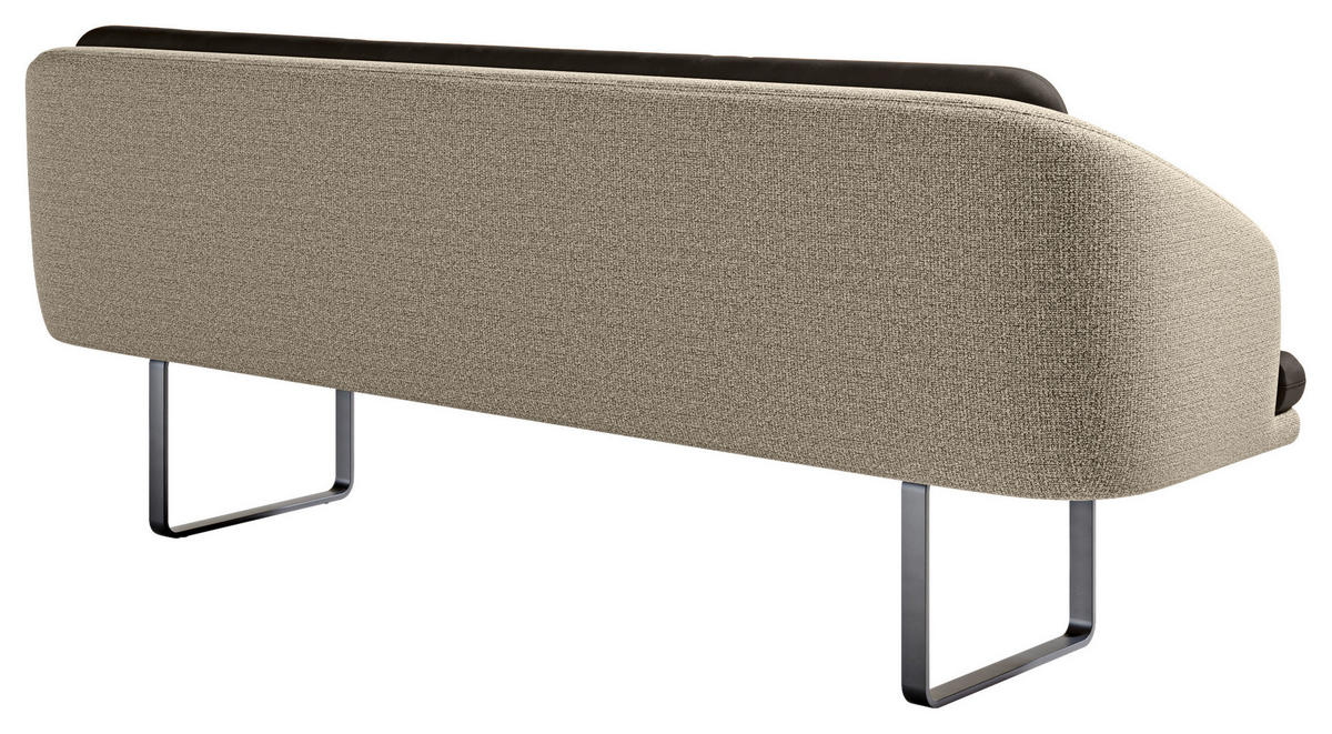 SITZBANK 255/89/68 cm Velours, Flachgewebe Graphitfarben, Sandfarben Metall  - Sandfarben/Schwarz, Design, Textil/Metall (255/89/68cm) - Dieter Knoll