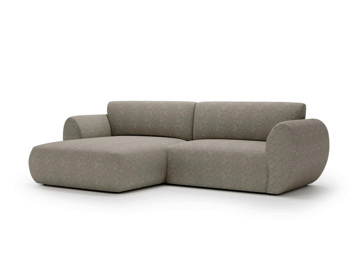 ECKSOFA SOLIS in Chenille Taupe  170/288 cm  - Taupe/Schwarz, Design, Kunststoff/Textil (170/288cm) - Livetastic