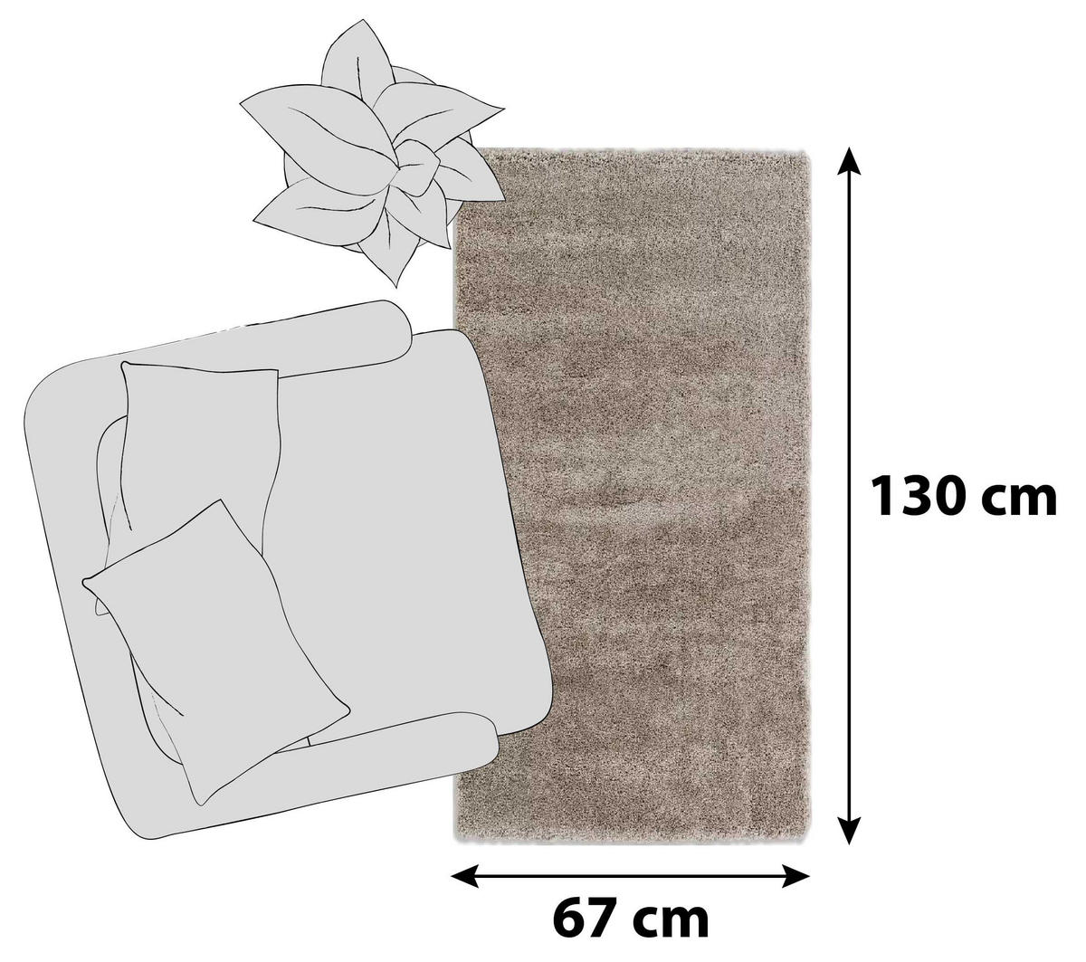 HOCHFLORTEPPICH 67/130 cm Savage Beige  - Beige, Basics, Textil (67/130cm) - Schöner Wohnen