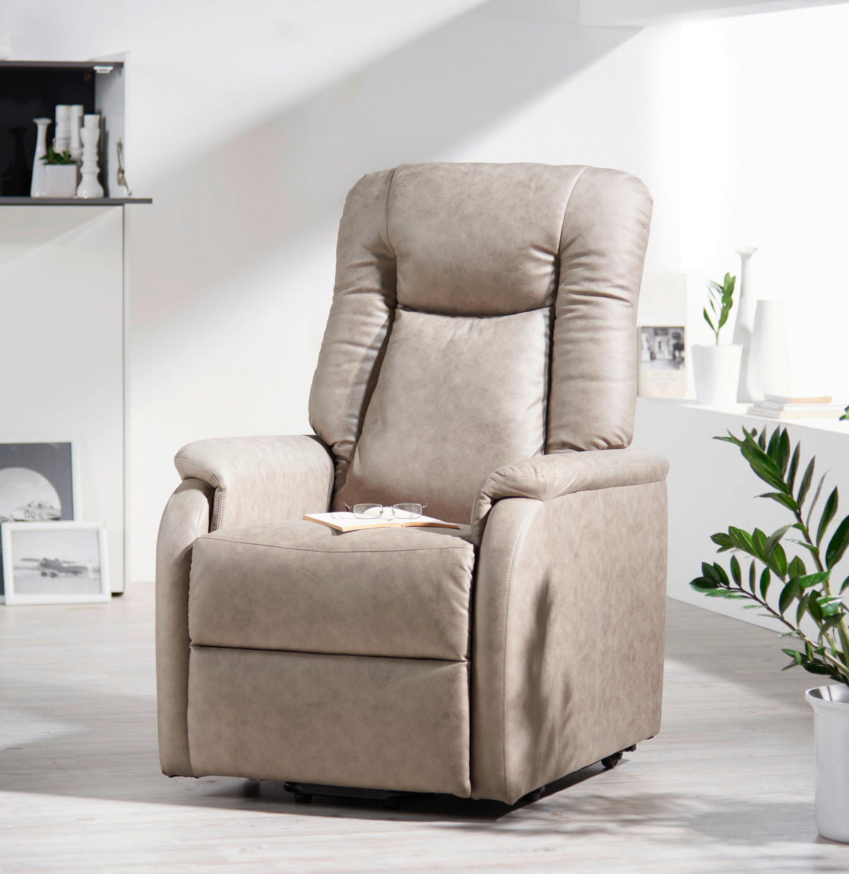 FERNSEHSESSEL Mikrofaser Grau  - Schwarz/Grau, Konventionell, Holz/Kunststoff (75/111/93cm) - Cantus