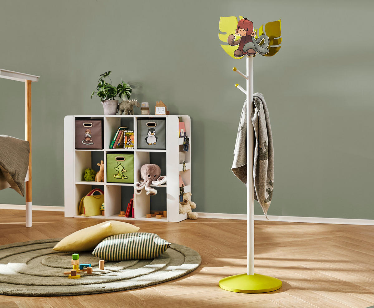 GARDEROBENSTÄNDER in Weiß, Braun, Grün 40/120/34 cm   - Weiß/Braun, Design, Holzwerkstoff (40/120/34cm)