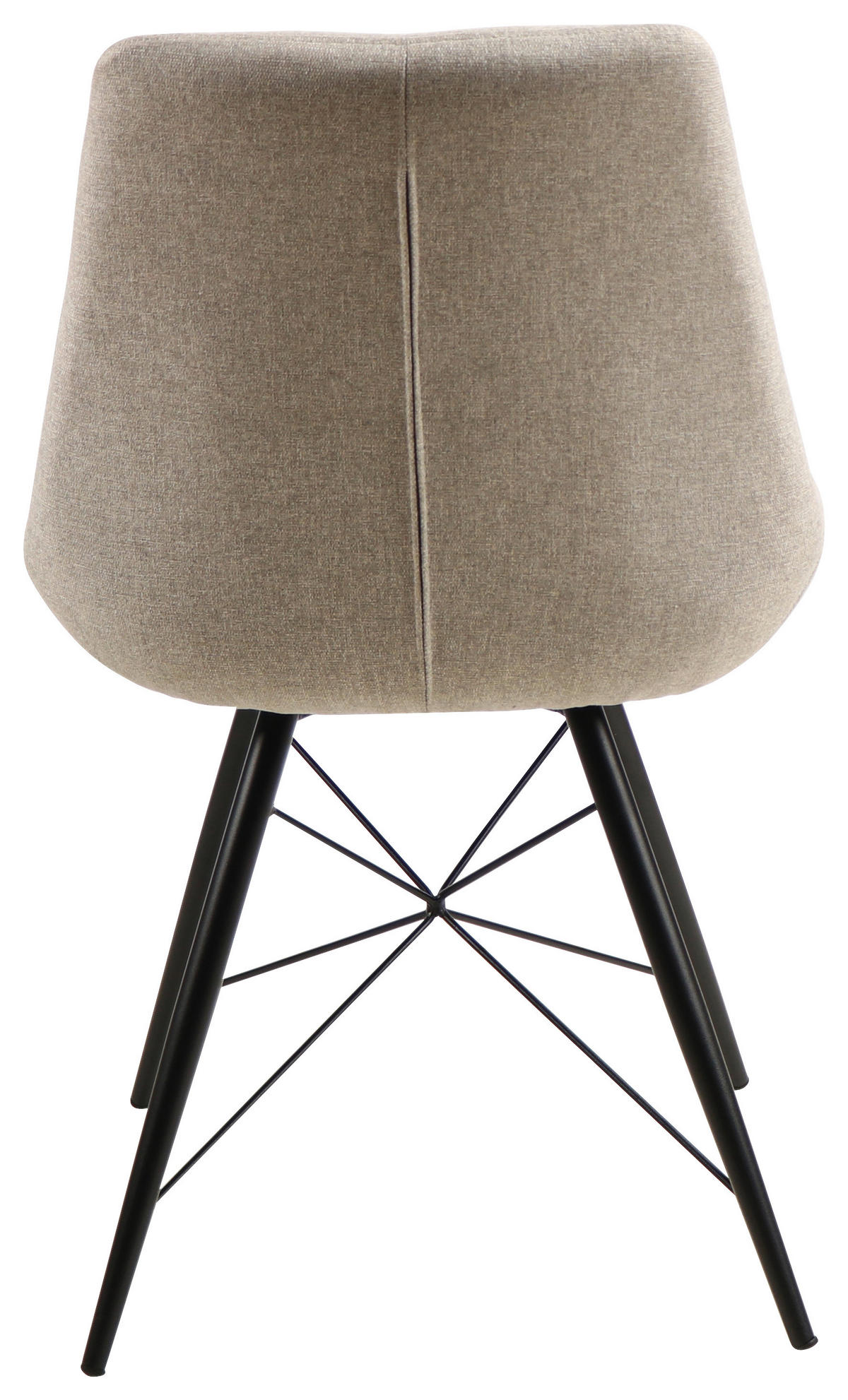 STUHL Leinenoptik Schwarz, Beige  - Beige/Schwarz, Design, Textil/Metall (51/86/61cm) - Xora