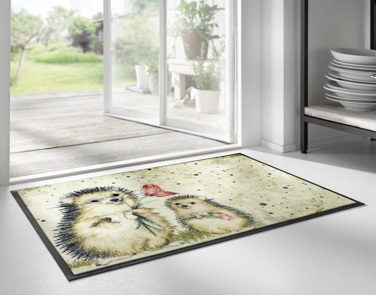 FUßMATTE  50/75 cm  Beige  - Beige, KONVENTIONELL, Kunststoff/Textil (50/75cm) - wash+dry