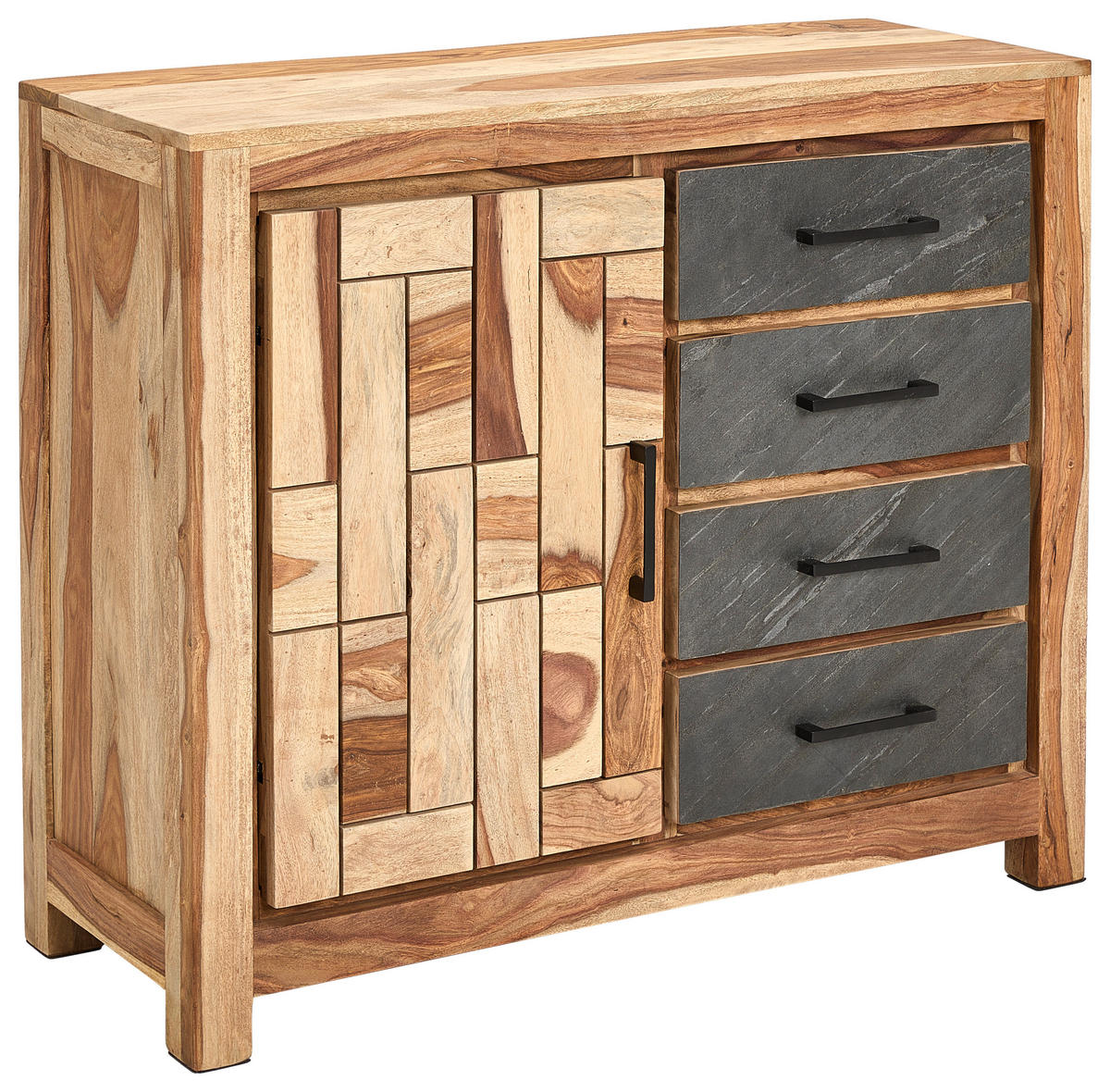 SIDEBOARD 100/85/40 cm  - Schwarz/Naturfarben, Natur, Holz/Metall (100/85/40cm) - Livetastic