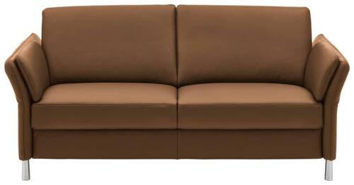 2,5-SITS SOFFA i äkta läder cognacfärgad  - aluminiumfärg/cognacfärgad, Design, metall/läder (164/82/99cm) - Dieter Knoll