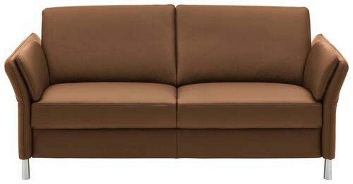 2,5-SITS SOFFA i äkta läder cognacfärgad  - aluminiumfärg/cognacfärgad, Design, metall/läder (164/82/99cm) - Dieter Knoll