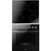 HERDSET 90350  - Edelstahlfarben/Schwarz, Basics, Glas/Metall (59,5/59,5/57,5cm) - Mican