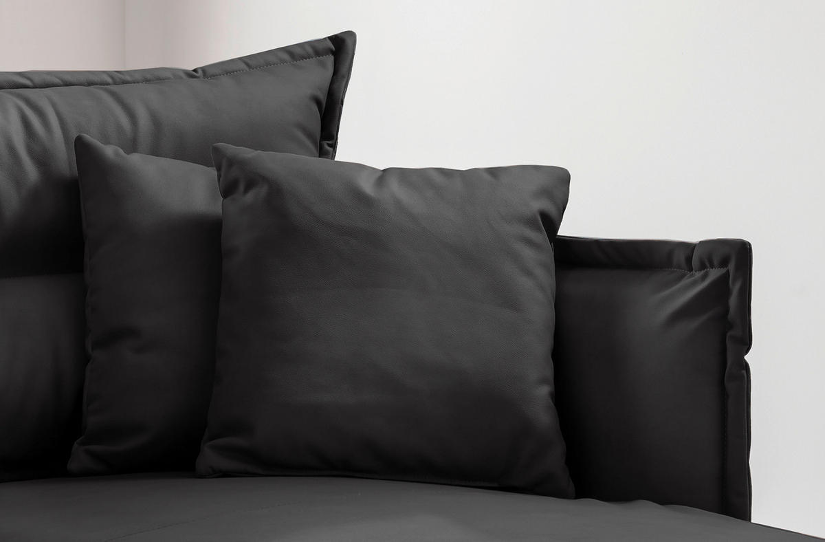 XXL-SESSEL - Schwarz, MODERN, Textil/Metall (111/101/167cm) - Livetastic