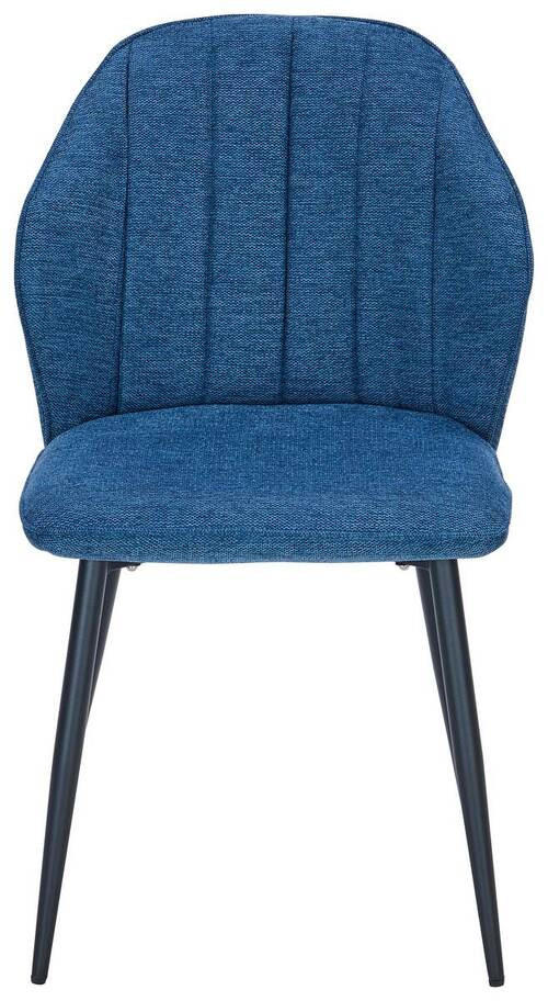 STUHL  in Eisen Webstoff  - Royalblau/Schwarz, Modern, Textil/Metall (52/86/60cm) - Boxxx