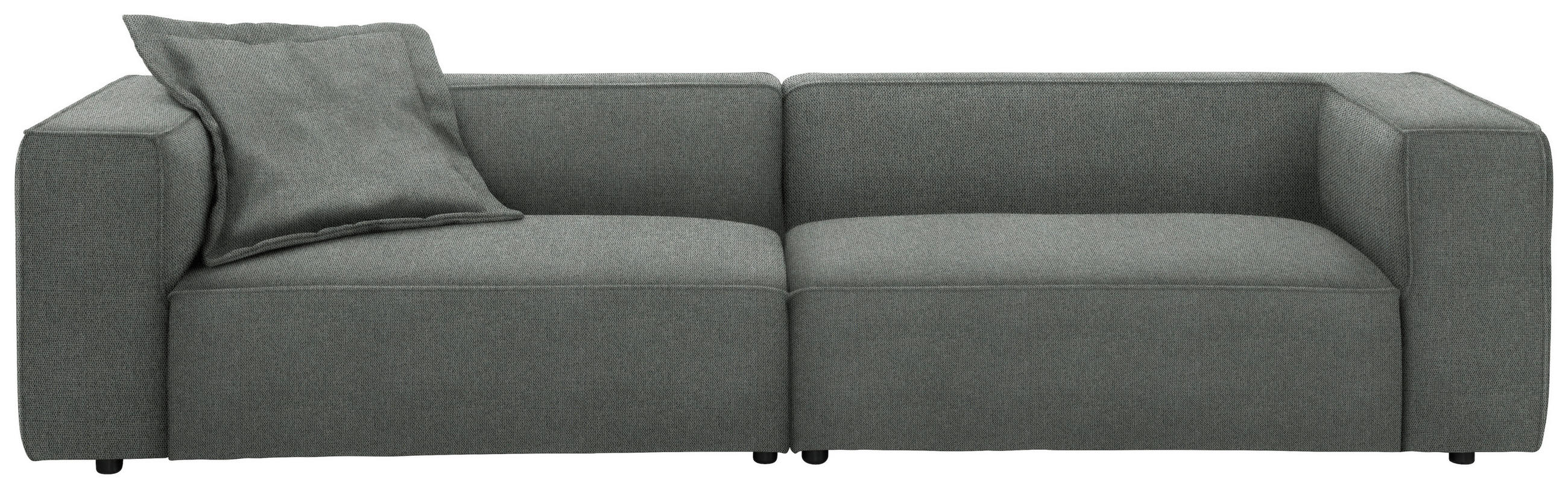 VIERSITZER-SOFA in Chenille Dunkelgrau  - Dunkelgrau/Schwarz, Design, Kunststoff/Textil (300/66/104cm) - W.Schillig