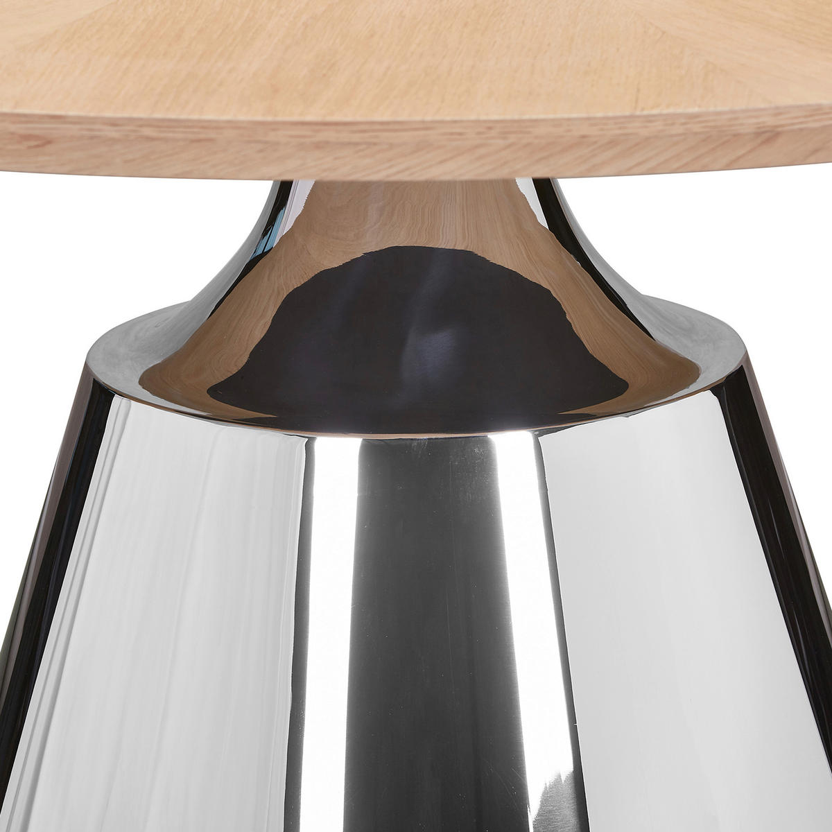 ESSTISCH 120/120/75 cm teilmassiv  Holz, Metall Variantenauswahl rund Eichefarben  - Edelstahlfarben/Eichefarben, Design, Holz/Metall (120/120/75cm) - Novel