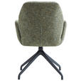ARMLEHNSTUHL  Sitzfläche 360° drehbar, automatische Rückholfunktion Leinenoptik  - Schwarz/Grün, Design, Textil/Metall (62/89/63cm) - Dieter Knoll