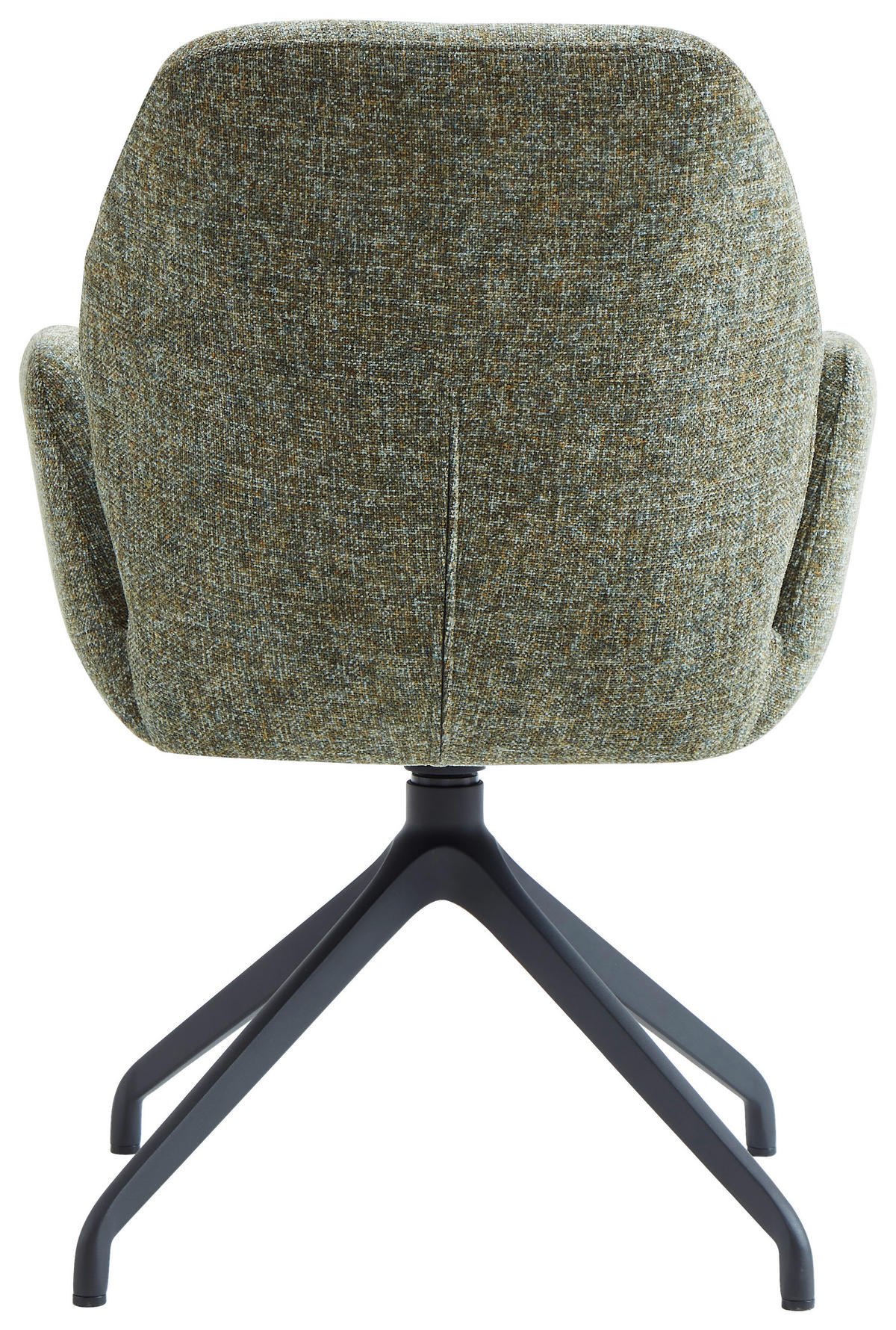 ARMLEHNSTUHL  Sitzfläche 360° drehbar, automatische Rückholfunktion Leinenoptik  - Schwarz/Grün, Design, Textil/Metall (62/89/63cm) - Dieter Knoll