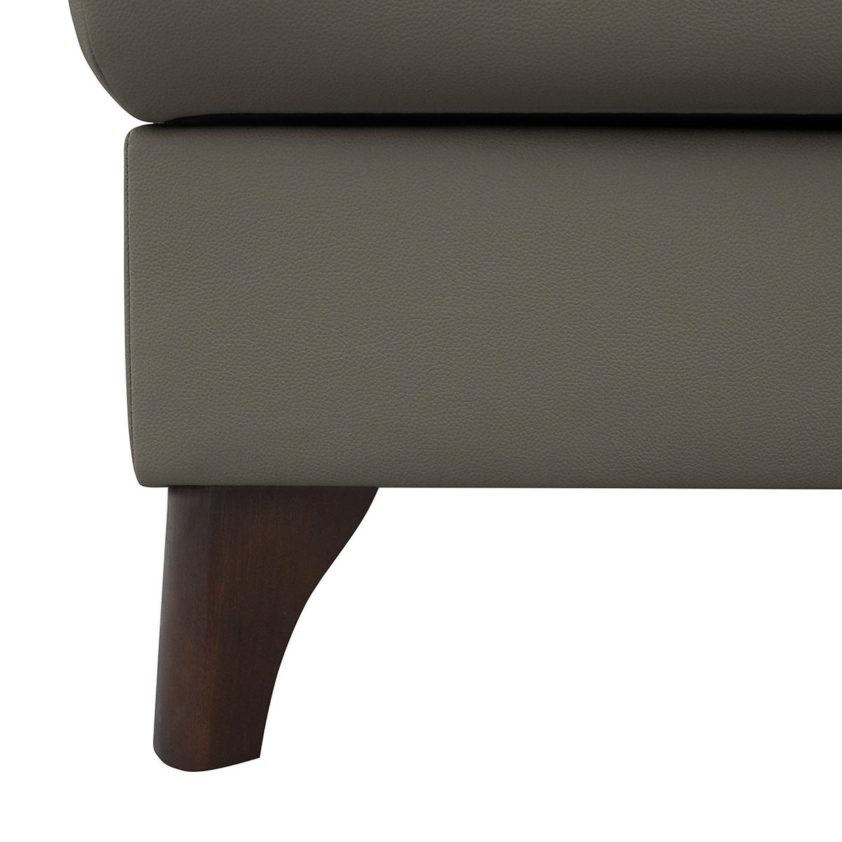 ECKSOFA in Lederlook Echtleder Schlammfarben  - Schlammfarben/Buchefarben, Design, Leder/Holz (238/168cm) - Livetastic