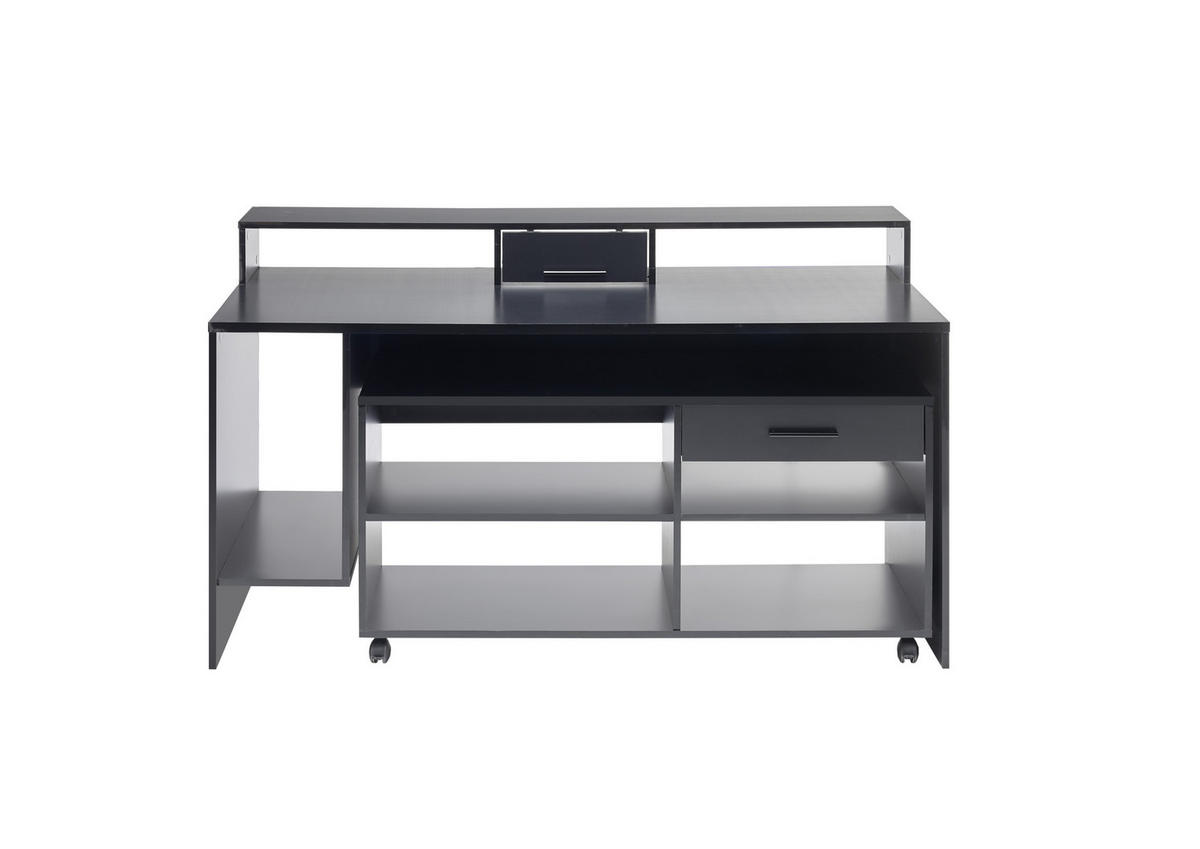 GAMINGTISCH 160/70/92 cm  in Schwarz  - Schwarz, LIFESTYLE, Holzwerkstoff/Kunststoff (160/70/92cm) - Livetastic