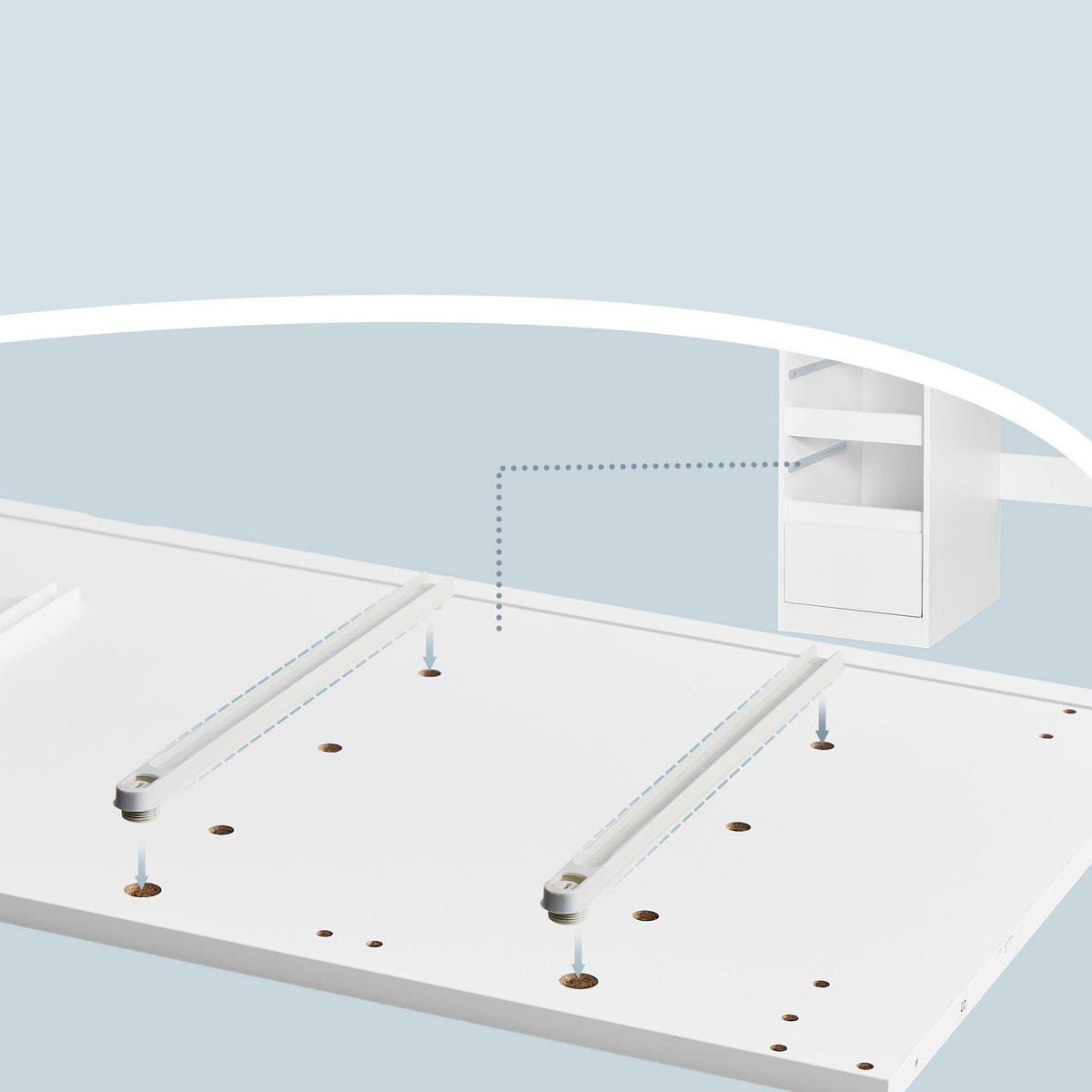 SCHMINKTISCH 110/40/141,5 cm, Weiß  - Weiß, KONVENTIONELL, Glas/Holzwerkstoff (110/40/141,5cm) - Boxxx