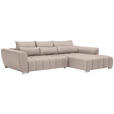 ECKSOFA in Webstoff Beige  - Beige/Silberfarben, MODERN, Kunststoff/Textil (304/218cm) - Carryhome