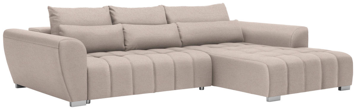 ROHOVÁ SEDACIA SÚPRAVA, textil, béžová - strieborná/béžová, Modern, textil/plast (304/218cm) - Carryhome