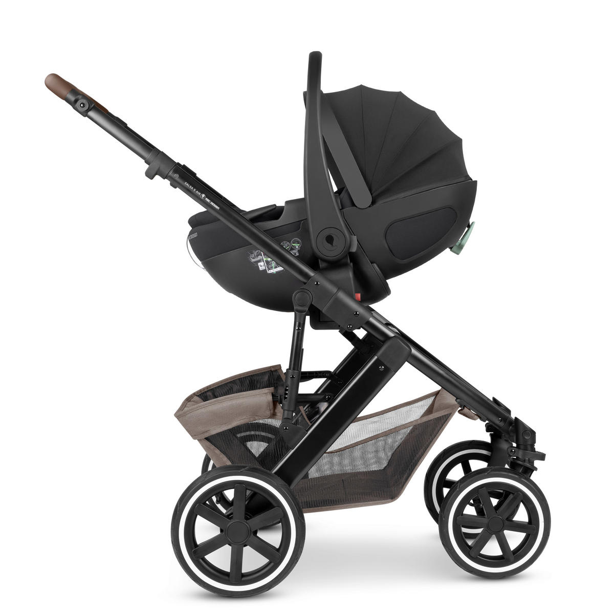 KINDERWAGENSET Salsa 5 Air 3in1 Set Calla  - Schwarz/Braun, Basics, Textil/Metall (63/118/95.5cm) - ABC Design
