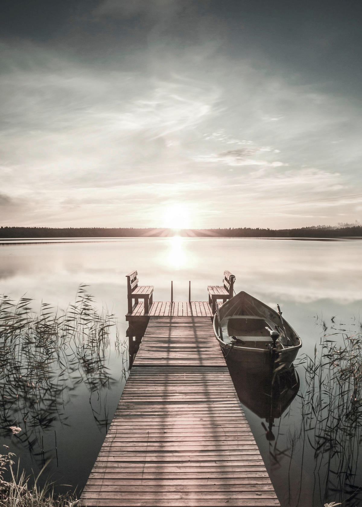 BILD Stege, Wasser  - Multicolor, KONVENTIONELL, Holzwerkstoff (70/50/2cm) - Reinders!