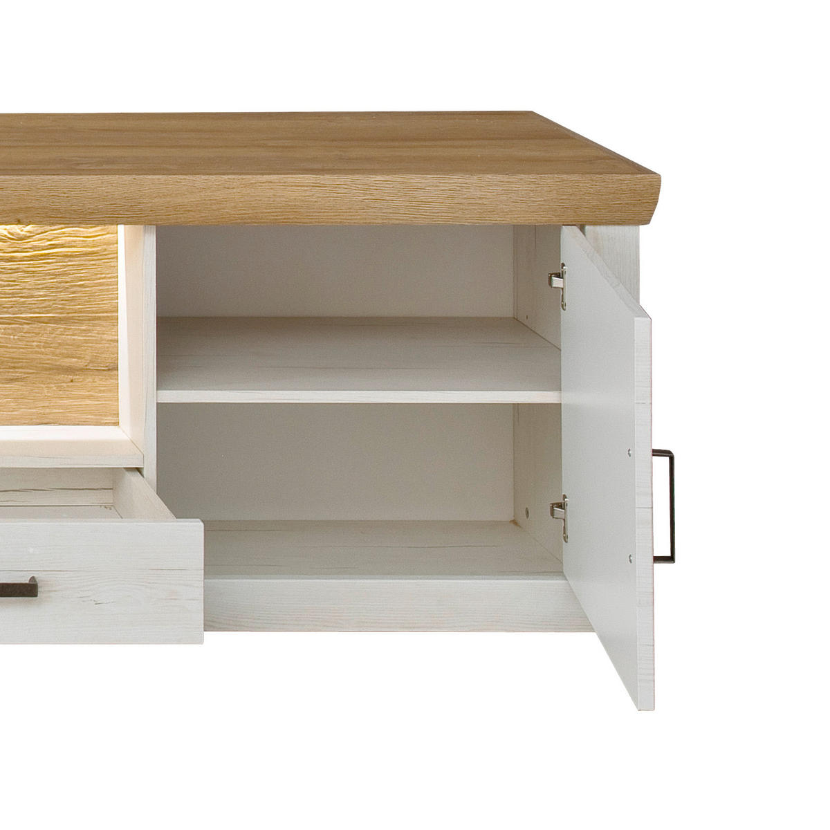 HYLLKOMBINATION  i ekfärgad, pinjefärg  297/205/50 cm  - grafitfärgad/svart, Design, metall/trämaterial (297/205/50cm) - MID.YOU