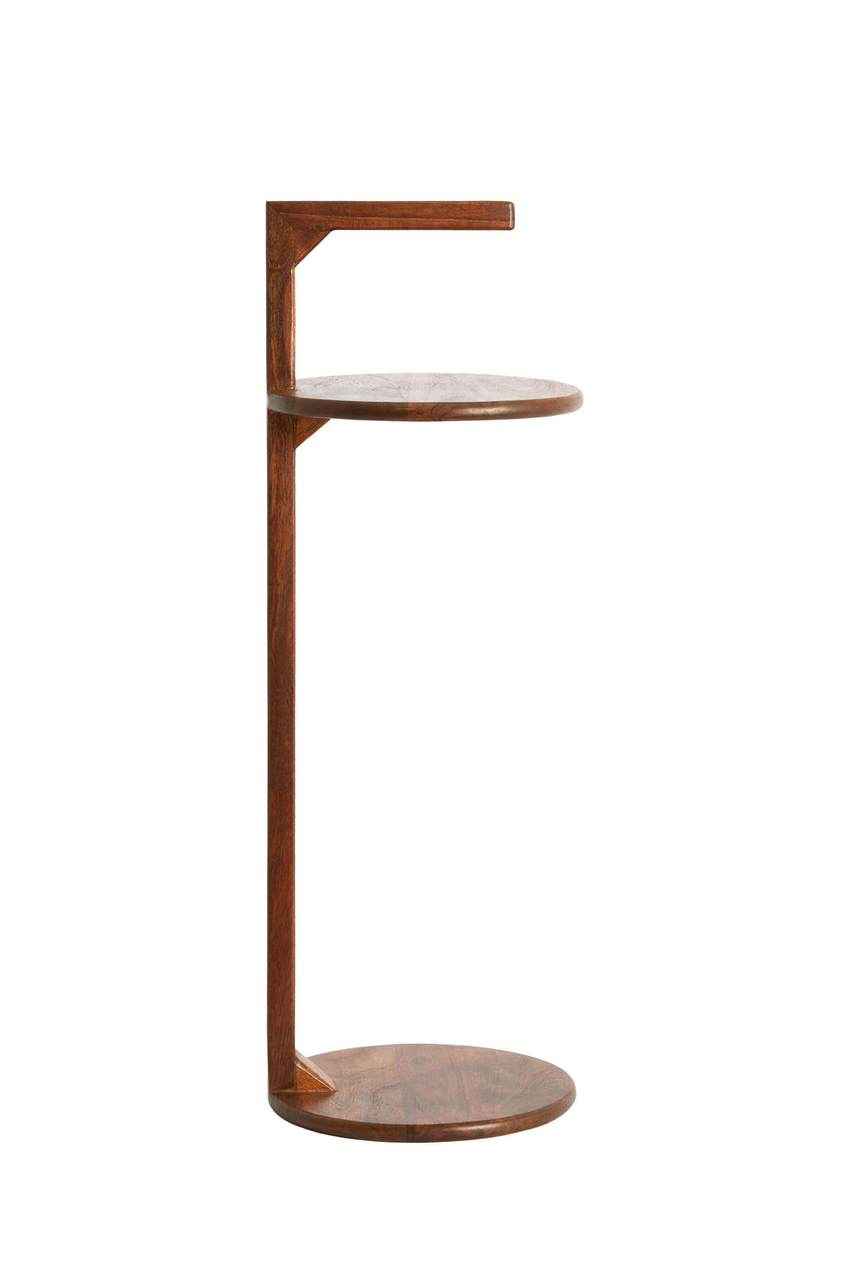 BEISTELLTISCH 26/26/77 cm DELMINO Akazie Braun rund  - Braun, Trend, Holz (26/26/77cm) - Light & Living