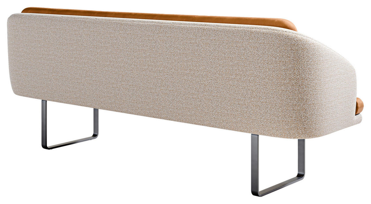 SITZBANK 255/89/68 cm Velours, Flachgewebe Beige, Rostfarben Metall  - Rostfarben/Beige, Design, Textil/Metall (255/89/68cm) - Dieter Knoll