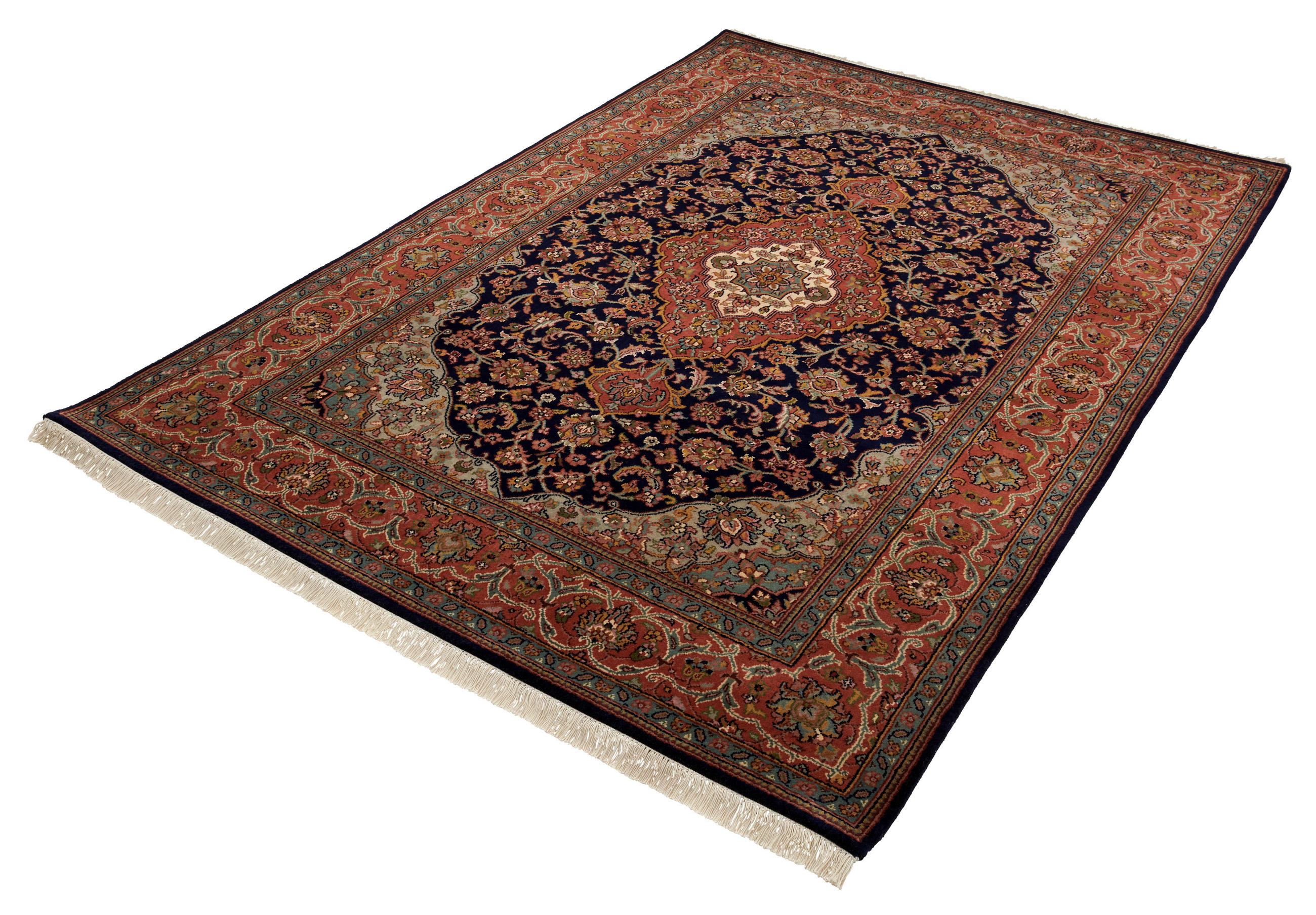 ORIENTTEPPICH 70/140 cm Kashan DK. Blue Dunkelblau  - Dunkelblau, LIFESTYLE, Textil (70/140cm) - Cazaris