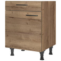 SCHUBKASTENUNTERSCHRANK 60/87/56 cm  in Eiche dunkel  - Eiche dunkel/Schwarz, MODERN, Holzwerkstoff/Metall (60/87/56cm) - Nobilia