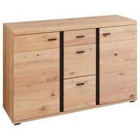 KOMMODE  in 134/86/43 cm  - Eschefarben/Schwarz, Design, Holzwerkstoff/Kunststoff (134/86/43cm) - Linea Natura