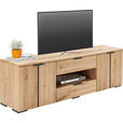 TV-ELEMENT Holz Schwarz, Eichefarben  - Eichefarben/Schwarz, Natur, Holz/Holzwerkstoff (180/54/43cm) - Linea Natura