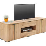 TV-ELEMENT Holz Schwarz, Eichefarben  - Eichefarben/Schwarz, Natur, Holz/Holzwerkstoff (180/54/43cm) - Linea Natura