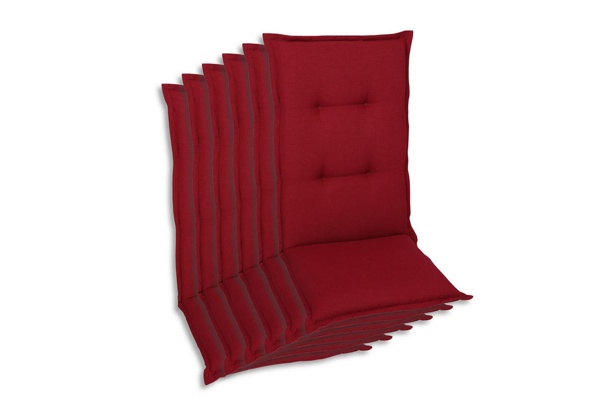 SESSELAUFLAGENSET Uni  - Kirschrot, Basics, Textil (50/7/120cm)